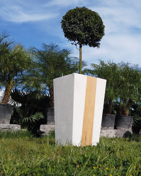 Reversible Cedar Accent Planter – Weatherproof Cement Finish Design (White, Gray, Black)