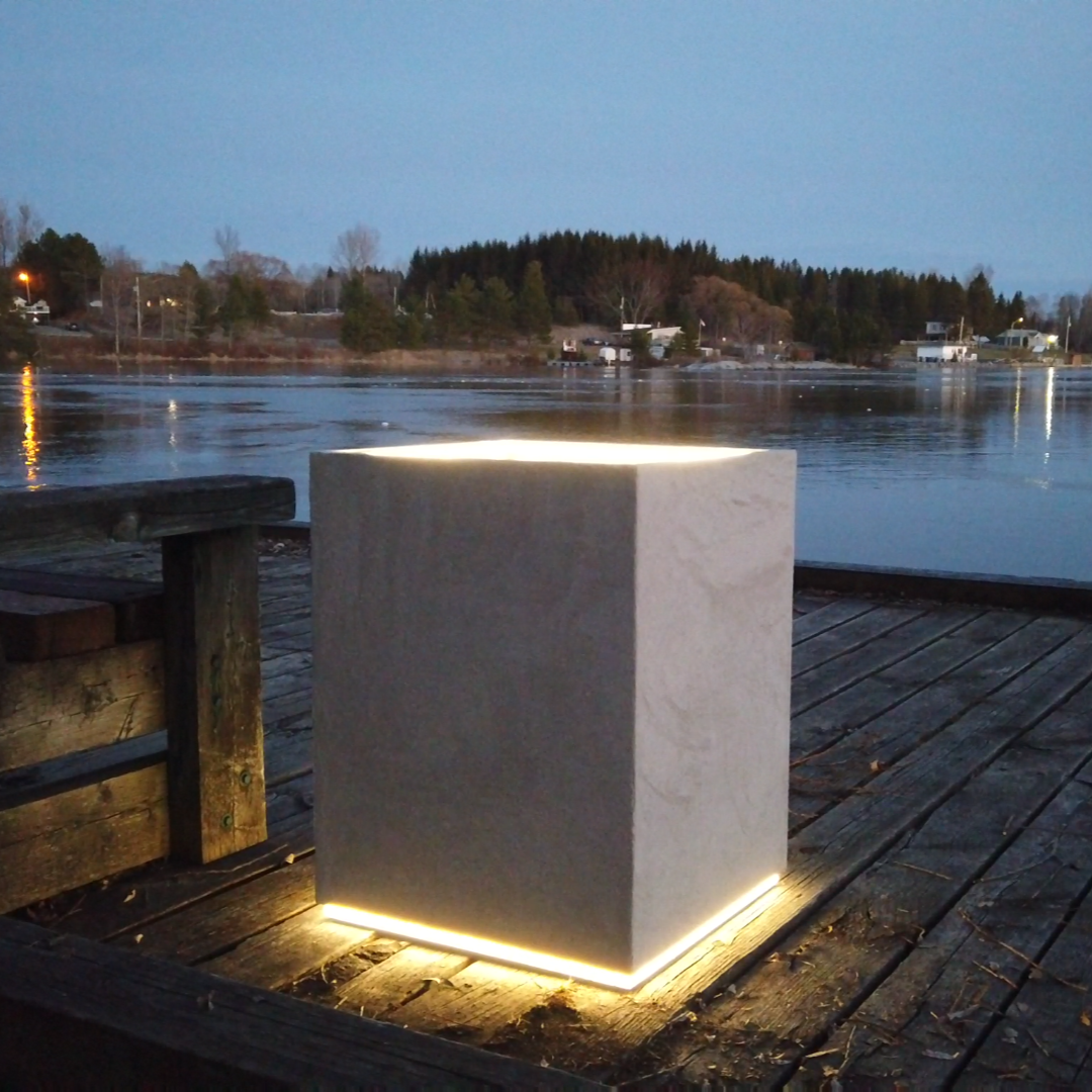 Illuminated Modern Outdoor Planter – Waterproof LED Cement Finish (White, Gray, Black)