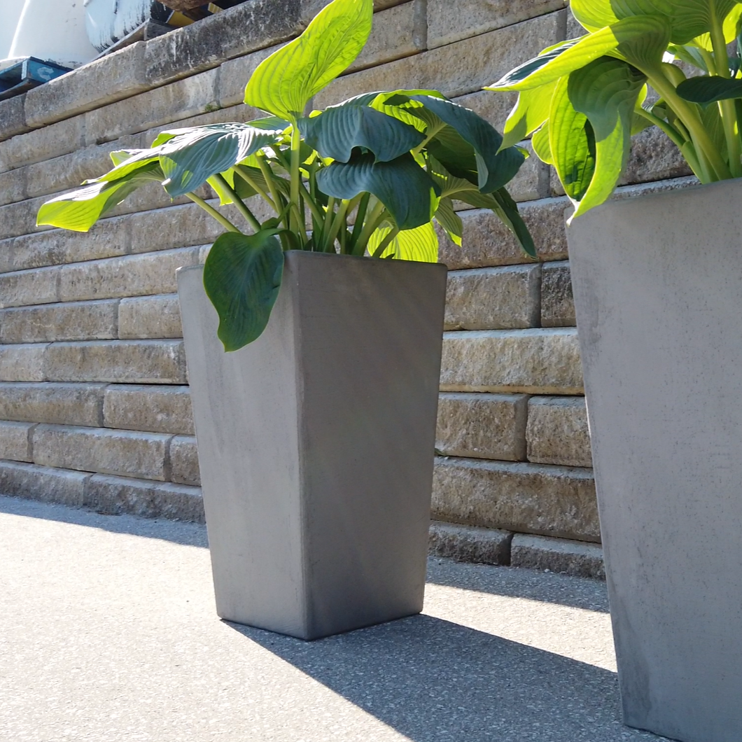 Reversible Tapered Outdoor Planter – Handmade Cement Finish (White, Gray, Black)
