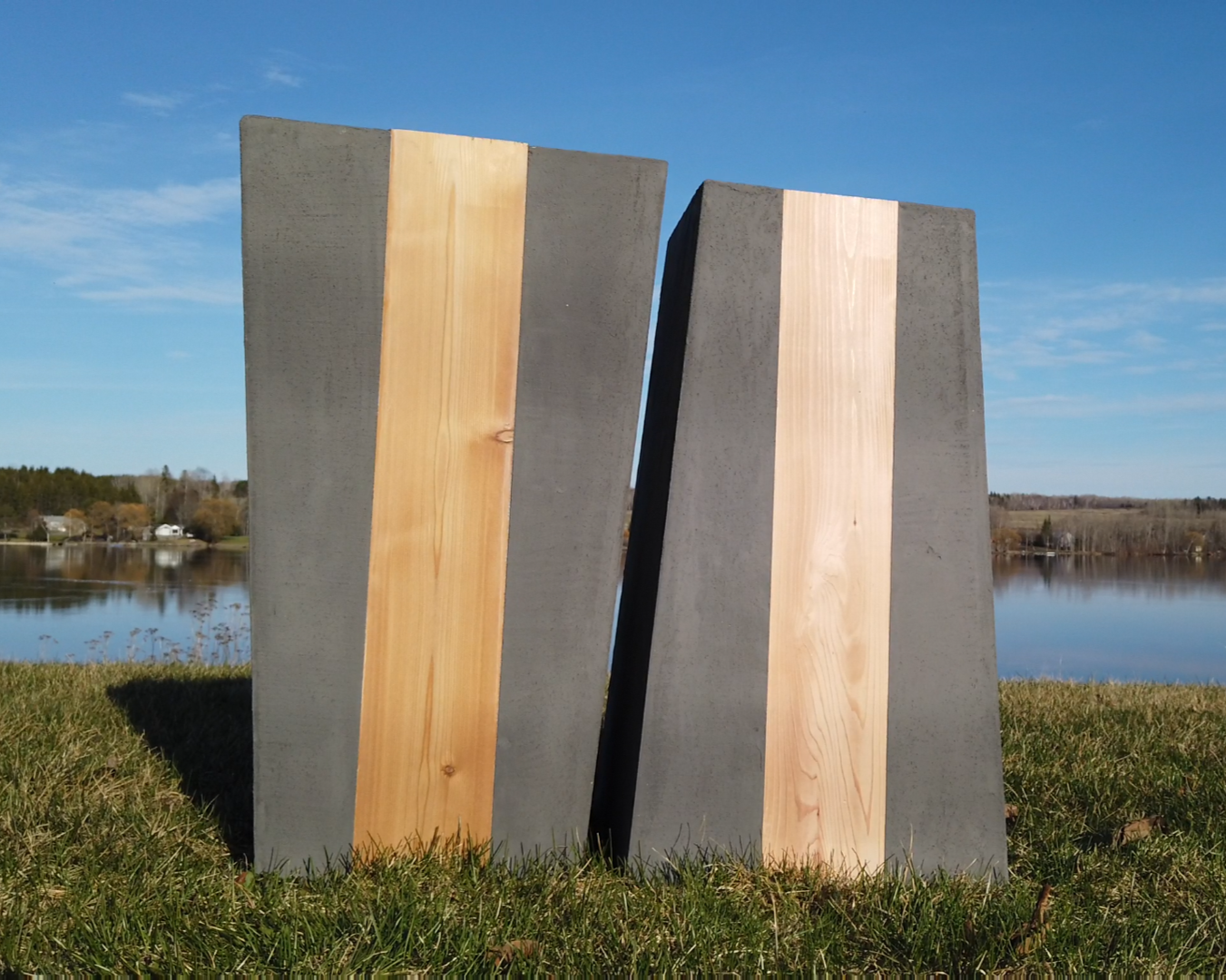Reversible Cedar Accent Planter – Weatherproof Cement Finish Design (White, Gray, Black)