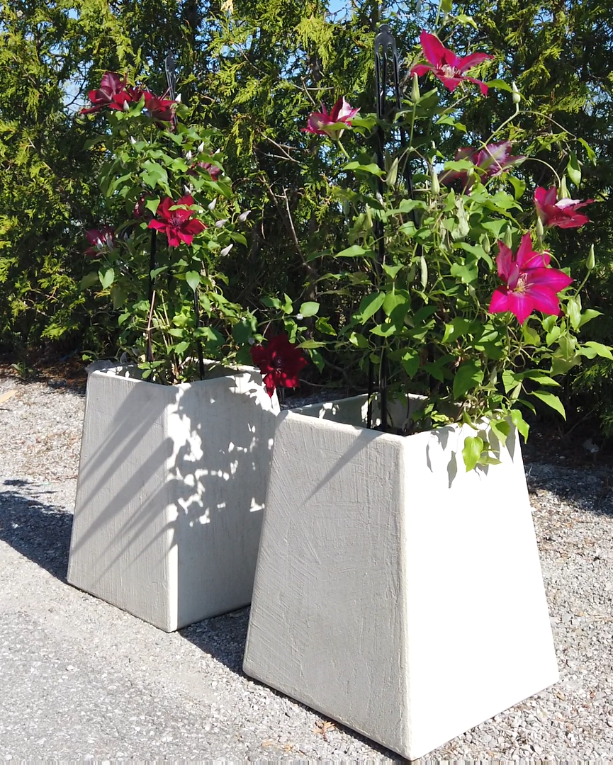 Reversible Tapered Outdoor Planter – Handmade Cement Finish (White, Gray, Black)