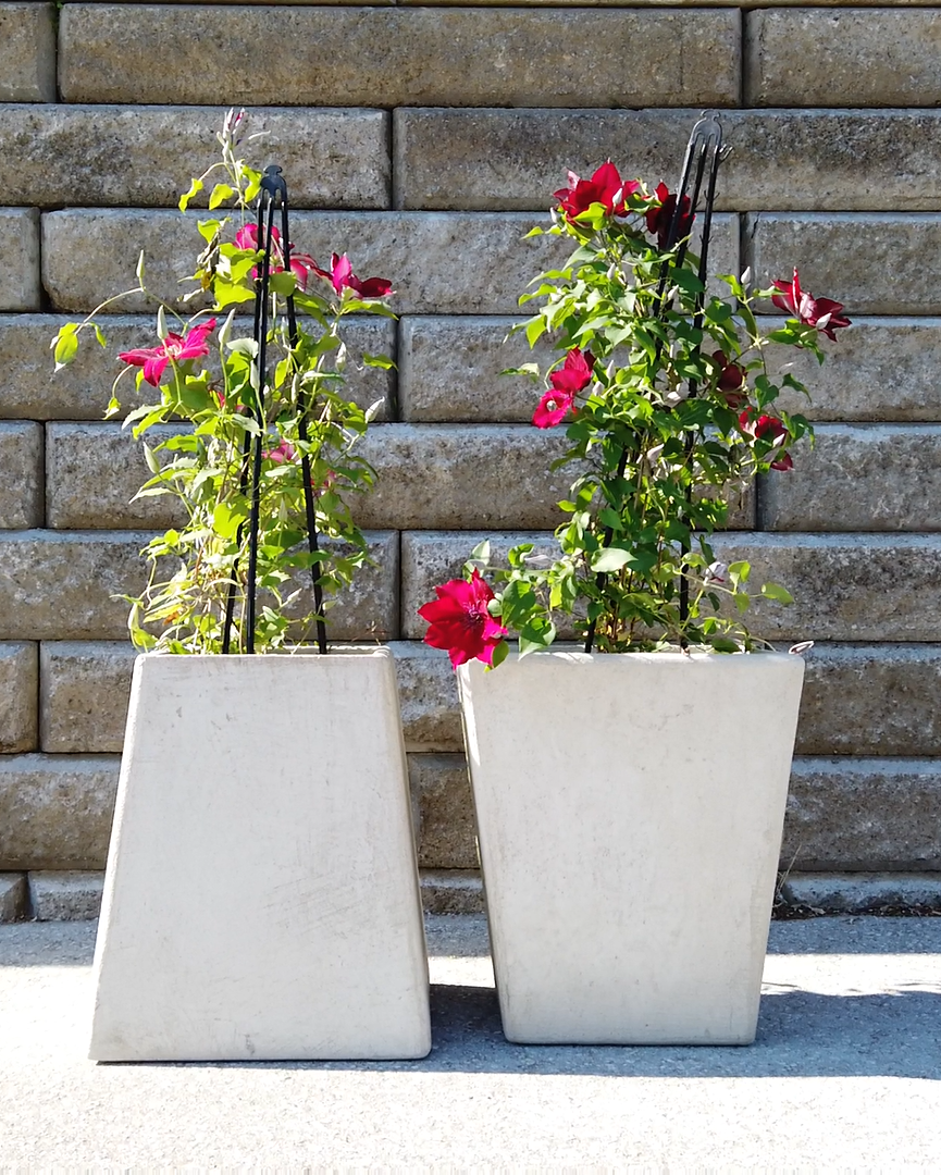 Reversible Tapered Outdoor Planter – Handmade Cement Finish (White, Gray, Black)