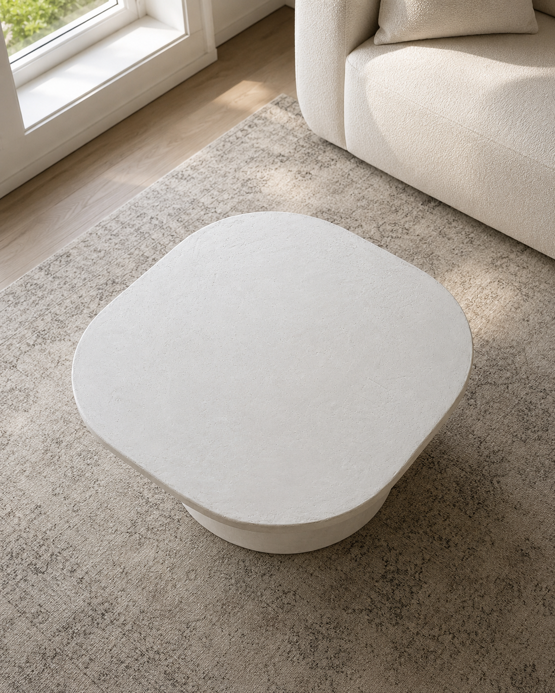Organic Microcement Coffee Table, Handmade, Modern Minimalist Living Room Furniture