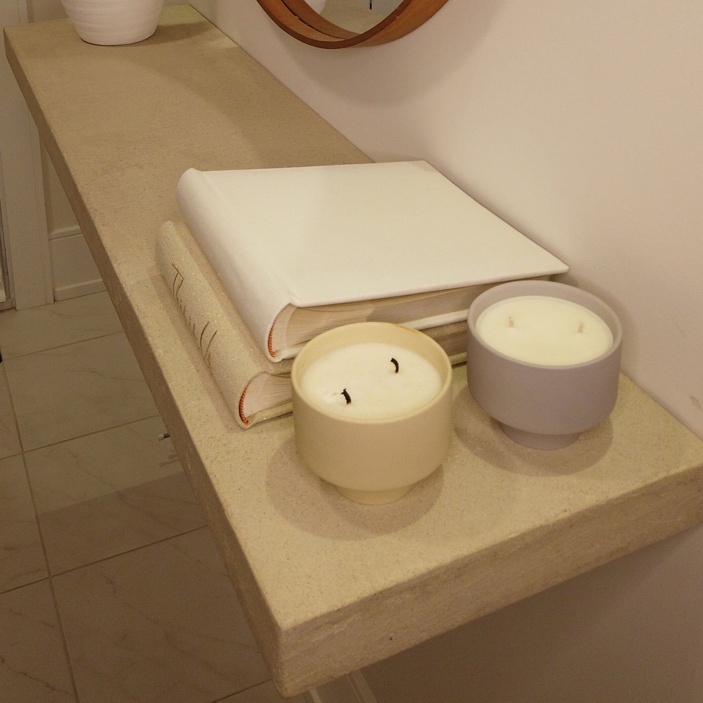 Micro-Cement Floating Shelf | Maple Plywood Core, Hidden Brackets