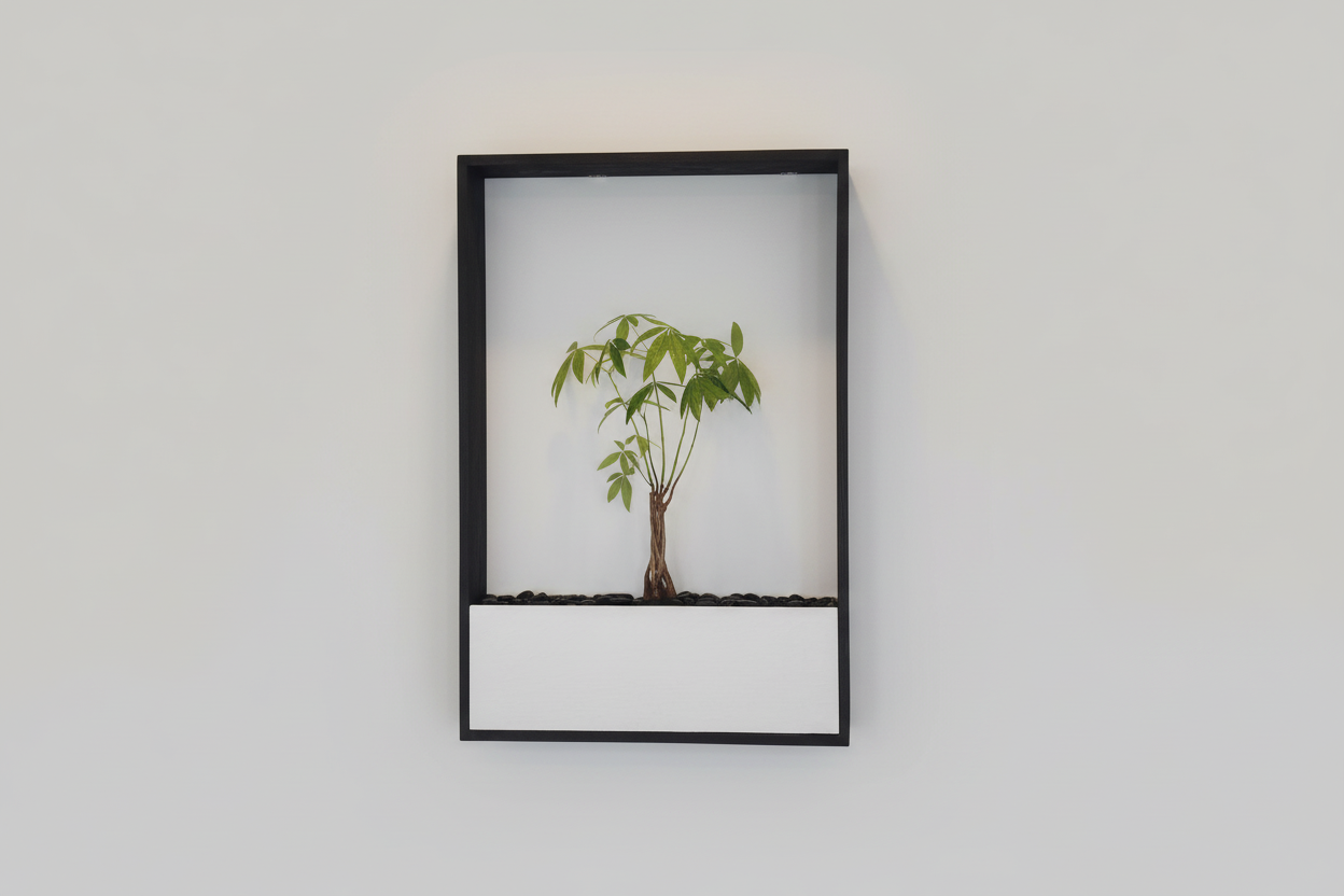 Wall Planter - Wood Frame and Micro-Cement Planter Box
