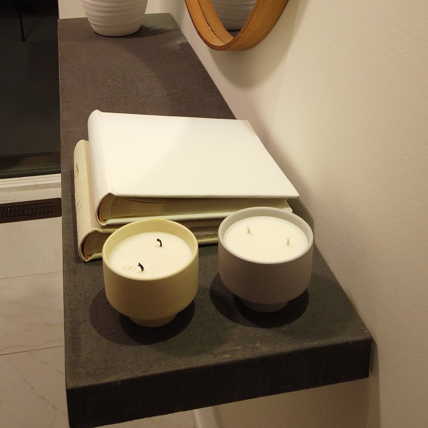 Micro-Cement Floating Shelf | Maple Plywood Core, Hidden Brackets