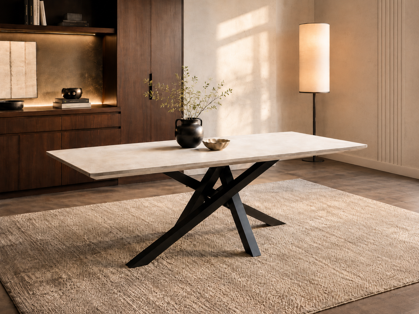 Handmade Micro-Cement Dining Table - 84” x 44.5”