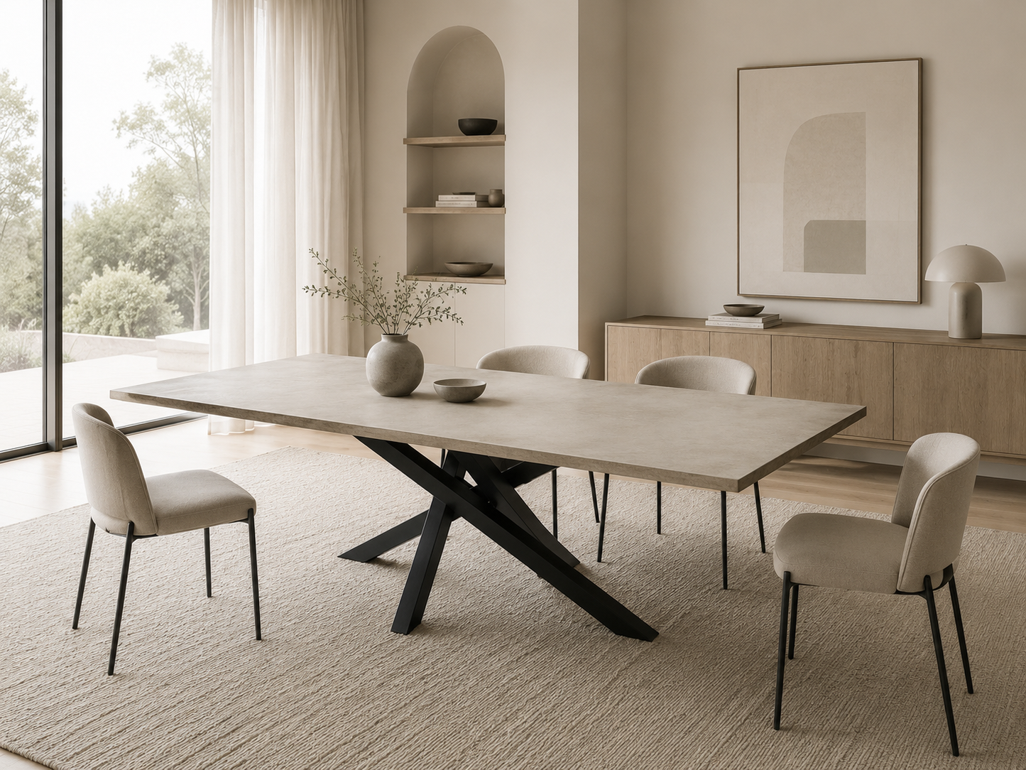 Handmade Micro-Cement Dining Table - 84” x 44.5”