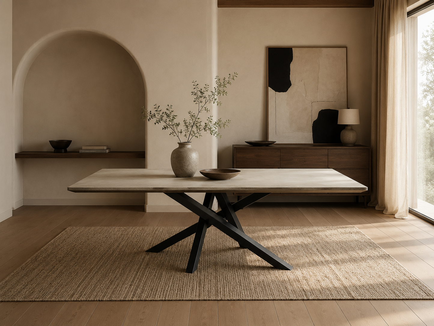 Handmade Micro-Cement Dining Table - 84” x 44.5”