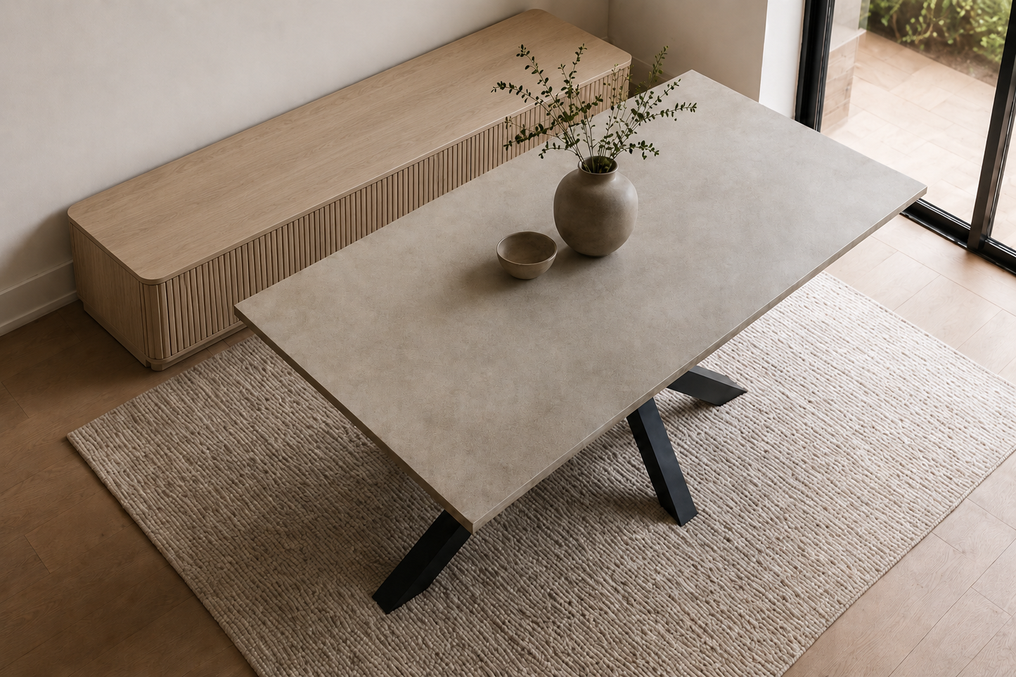 Handmade Micro-Cement Dining Table - 84” x 44.5”